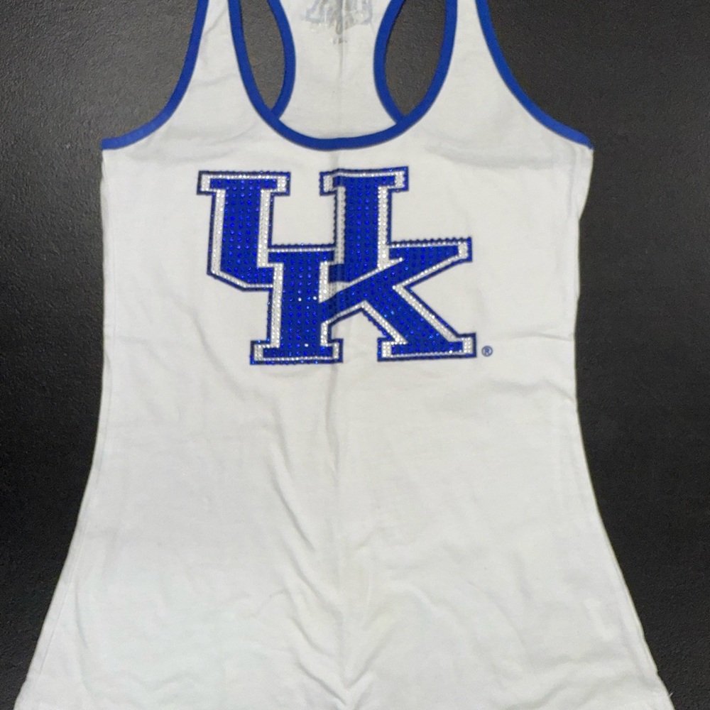 White Tank Top with Blue UK Logo